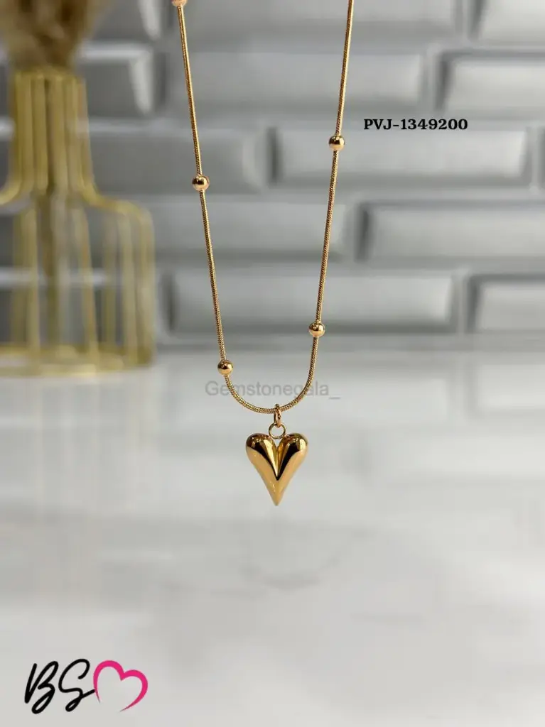 Ball Chain Heart Korean Pendant – Elegant  Necklace - Sku pVj-200